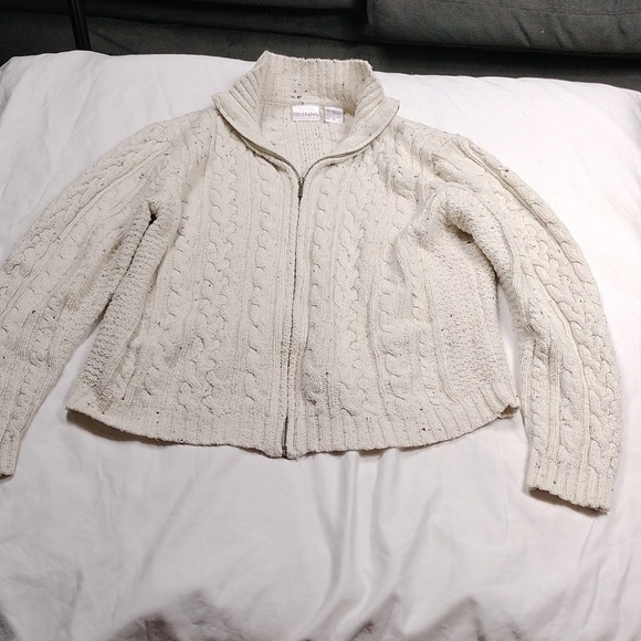 CC Hughes women's XL off white zippered sweater - Picture 1 of 10